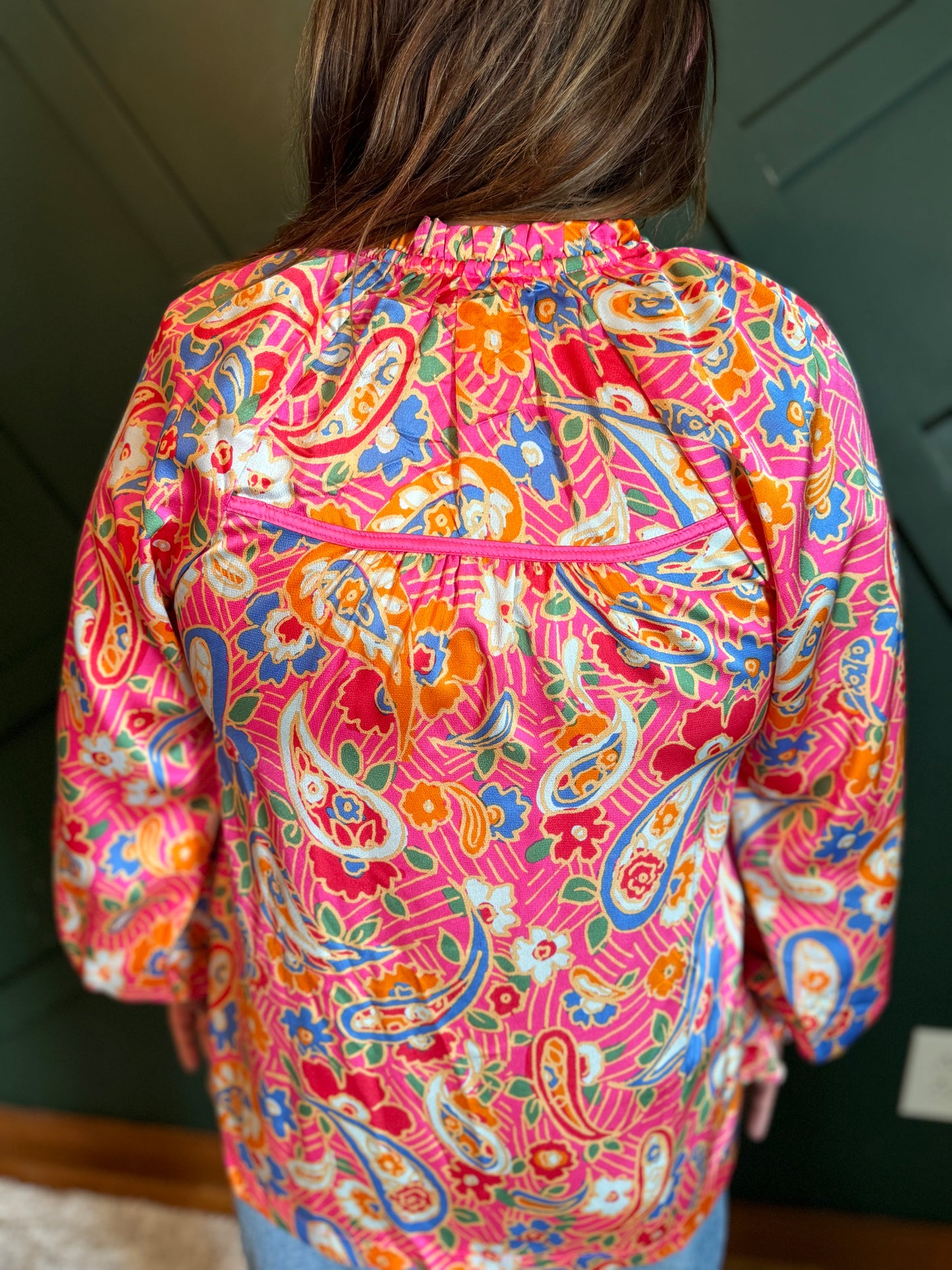 Paisley Ruffle Blouse