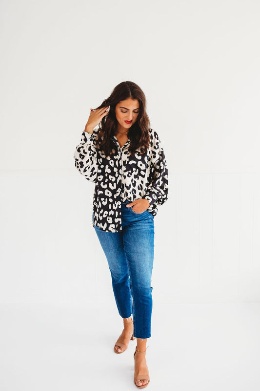 Leopard Button Down