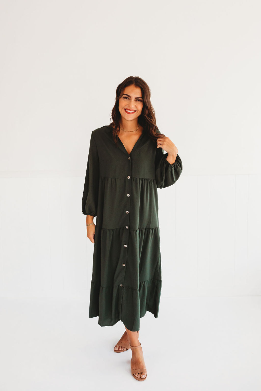 Button Midi Dress