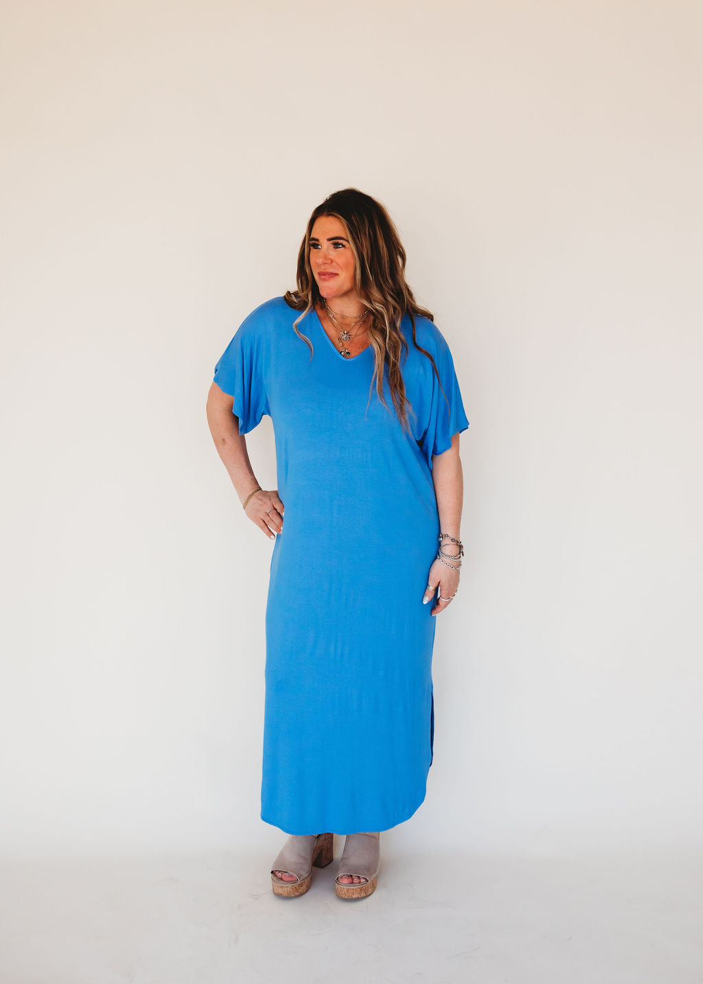 Lt. Blue Miami Kaftan Maxi