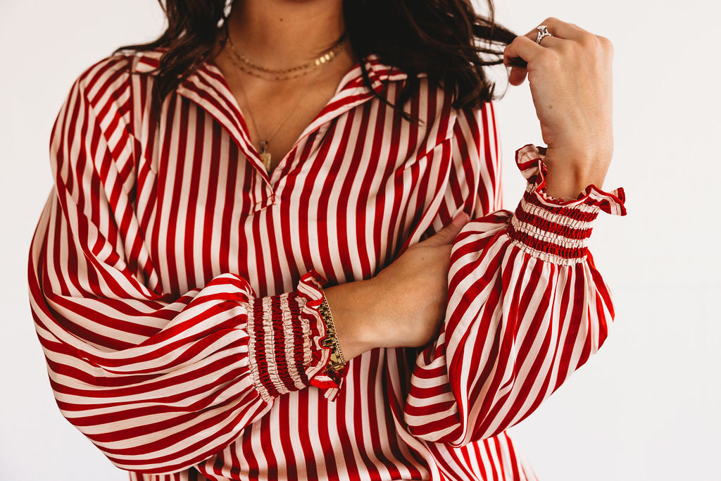 Red Stripe Button Down