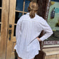 Striped Linen Button Front Top