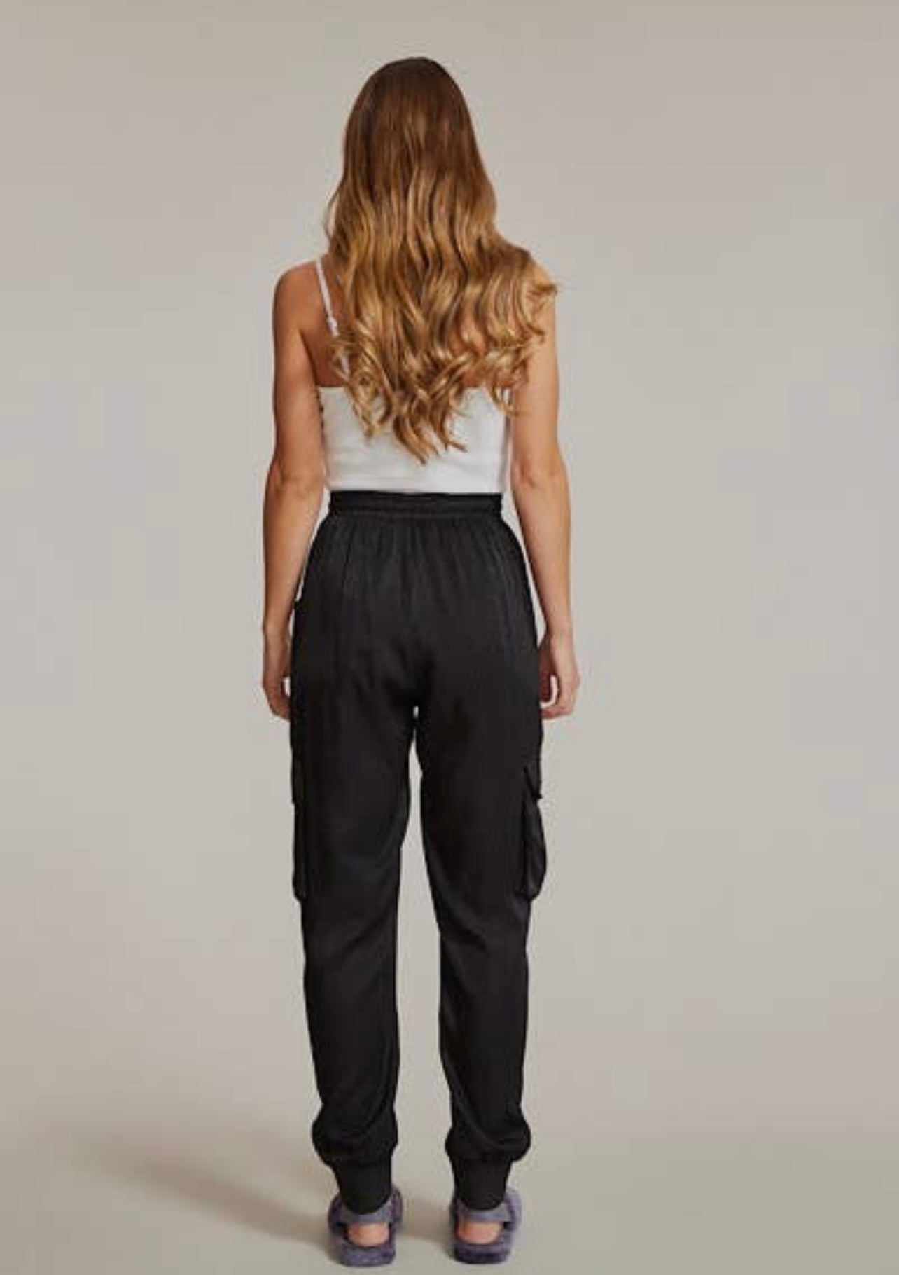 Satin Cargo Pants