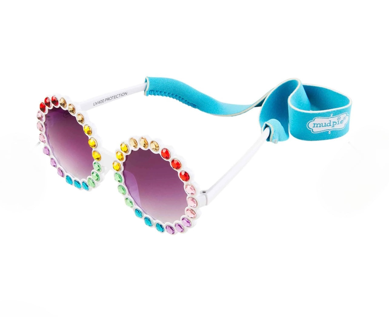 Girl's White Round Sunglasses