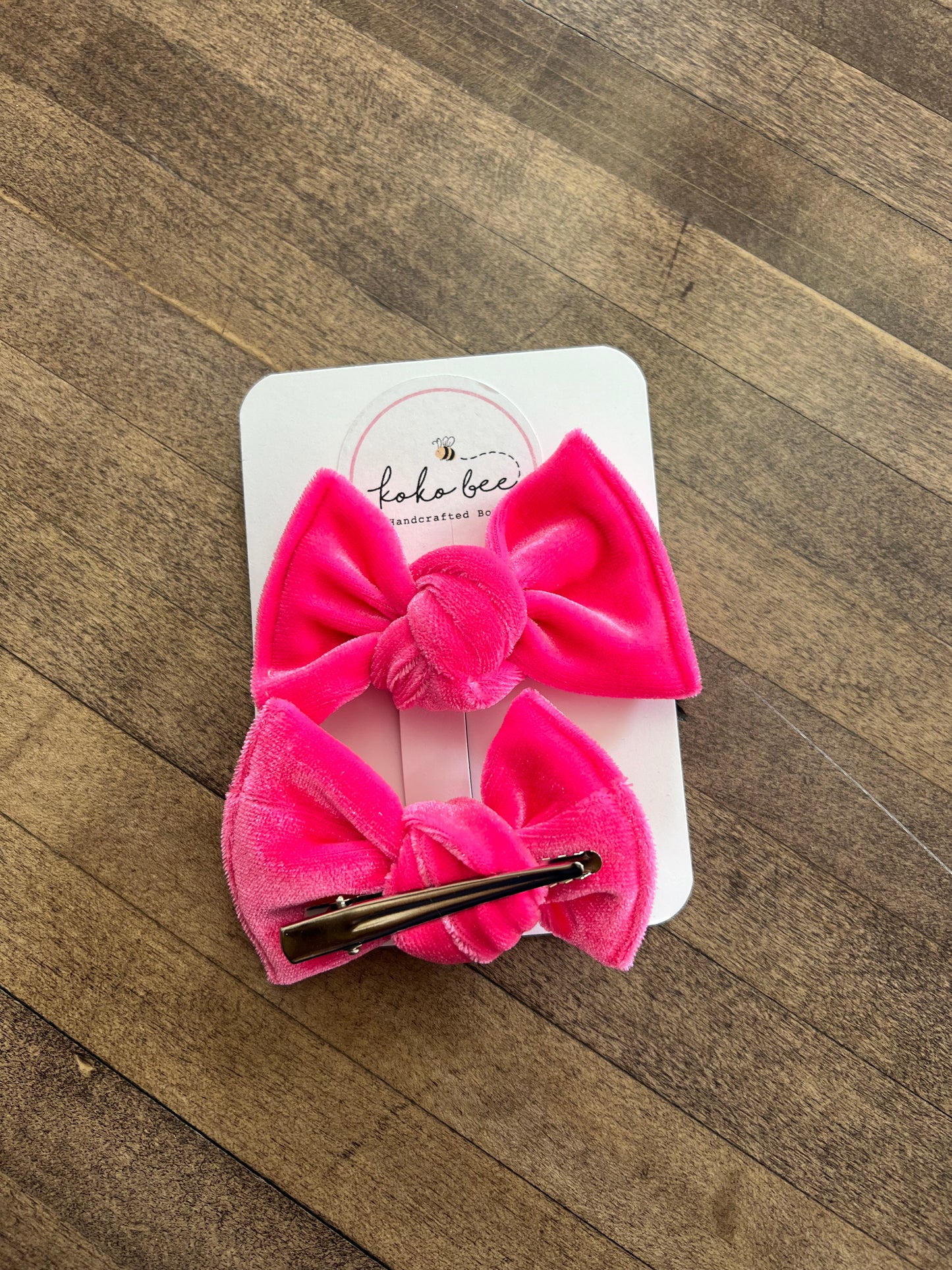 Velvet Hot Pink Bow