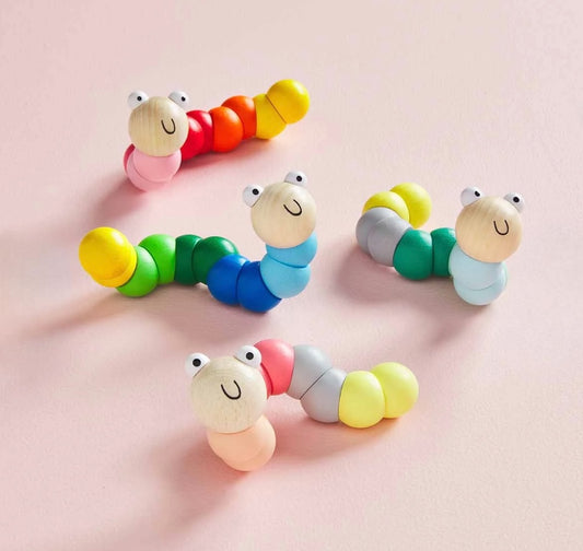 Wooden Wiggly Worm Toy