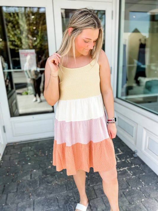 Colorblock Babydoll Dress