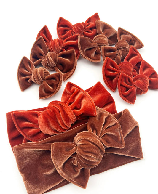 Girl's Fall Velvet Bows