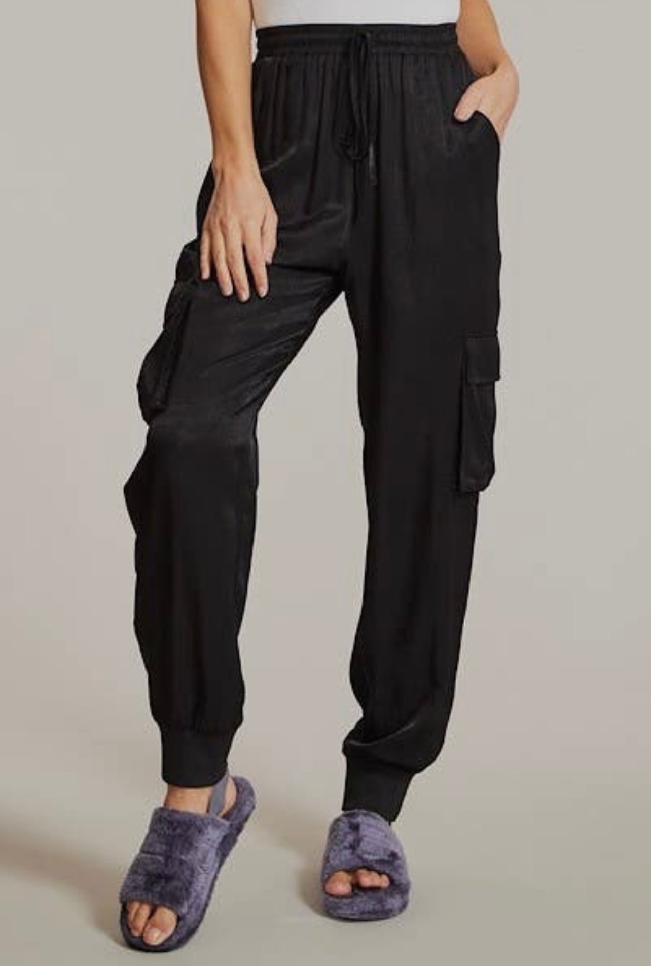 Satin Cargo Pants – SAS Style and Sophistication