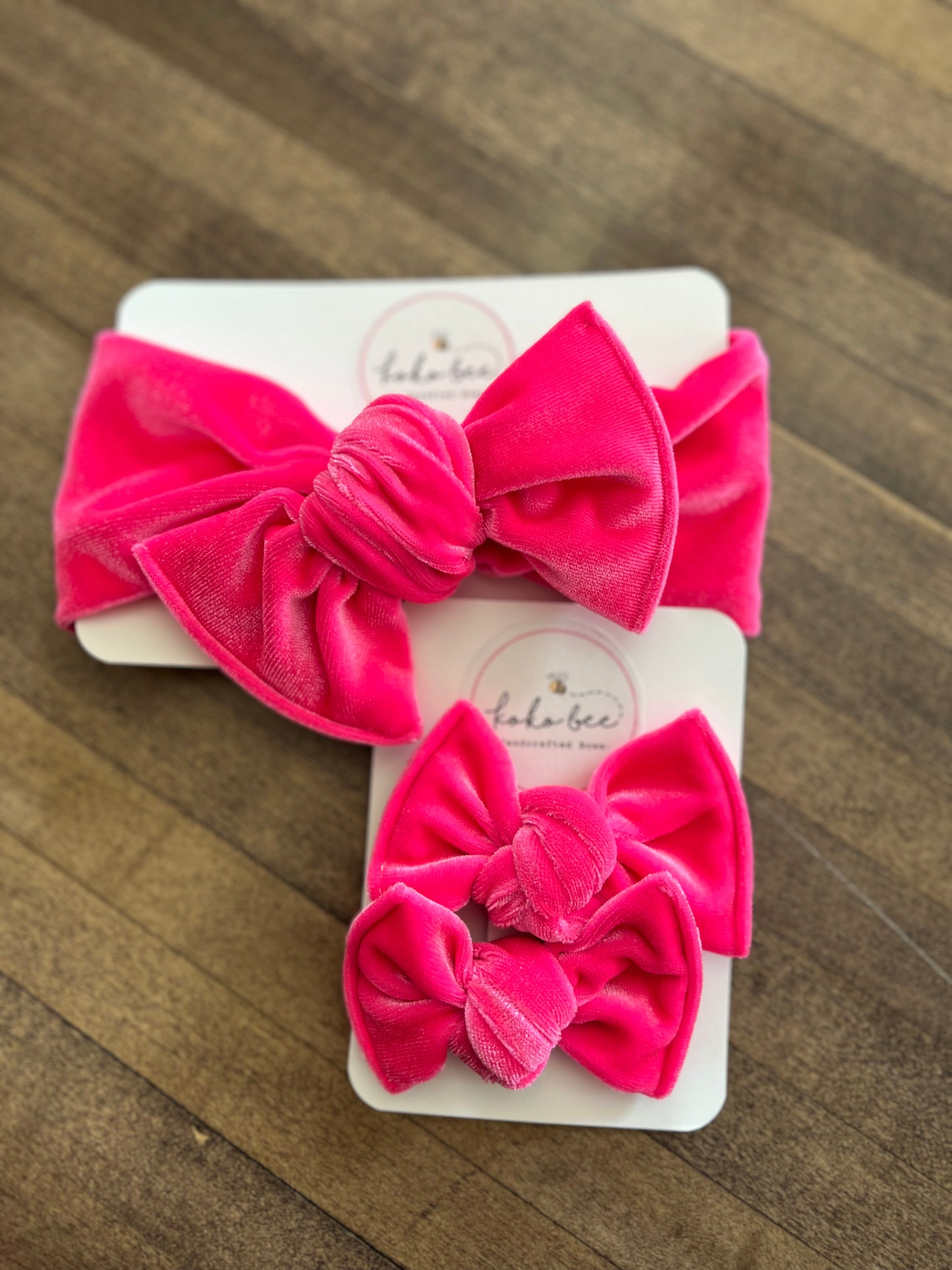 Velvet Hot Pink Bow