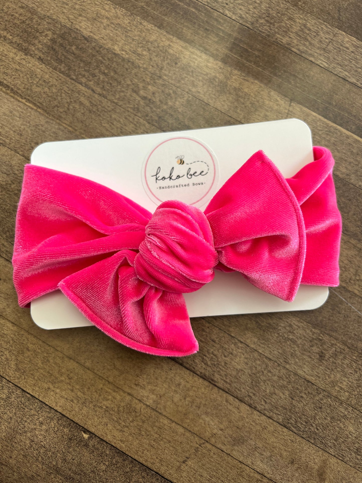 Velvet Hot Pink Bow