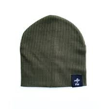 Millie + Roo Olive Ribbed Beanie