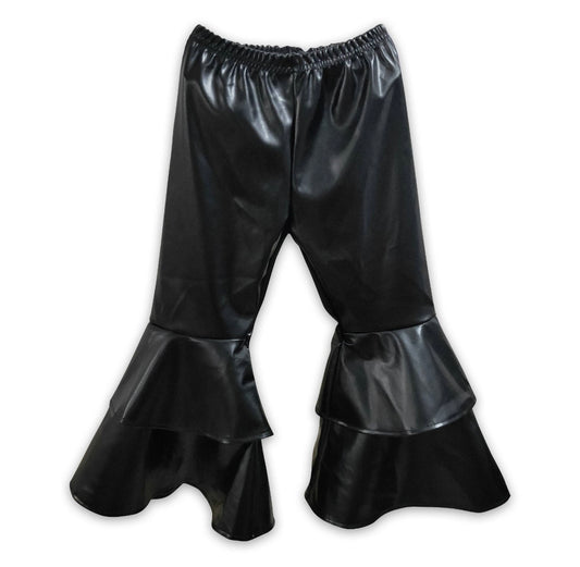 Girls Pleather Double Bell Bottoms