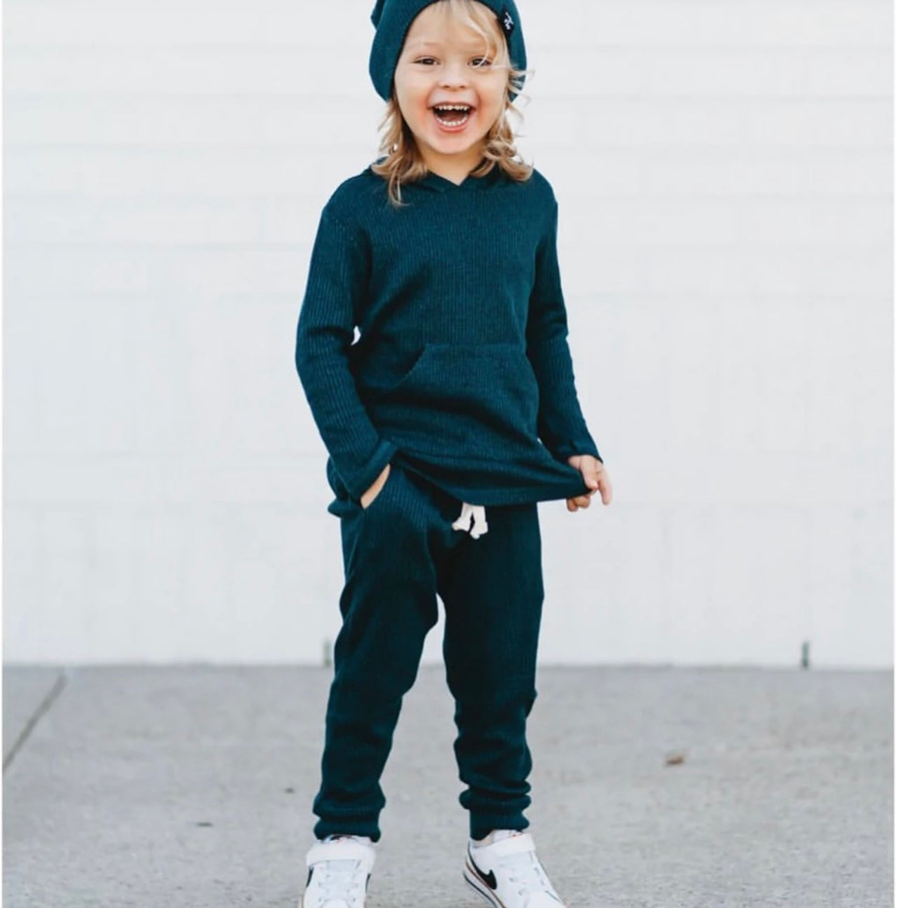 Millie & Roo Teal Cozy Rib Joggers